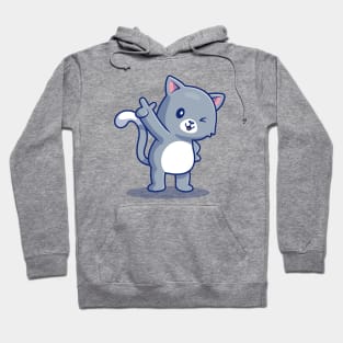 Cute Cat Pointing Hoodie